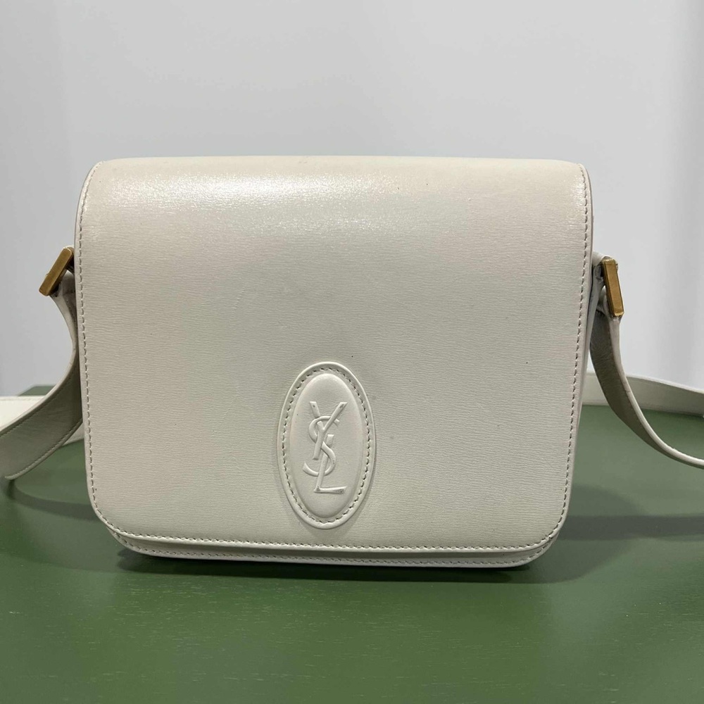 SAINT LAURENT Calfskin Le 61 Shoulder Bag White